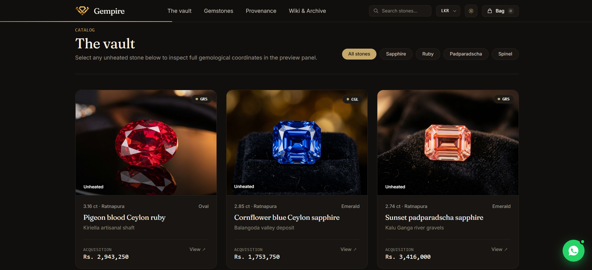 Gempire E-Commerce Platform  and Vault