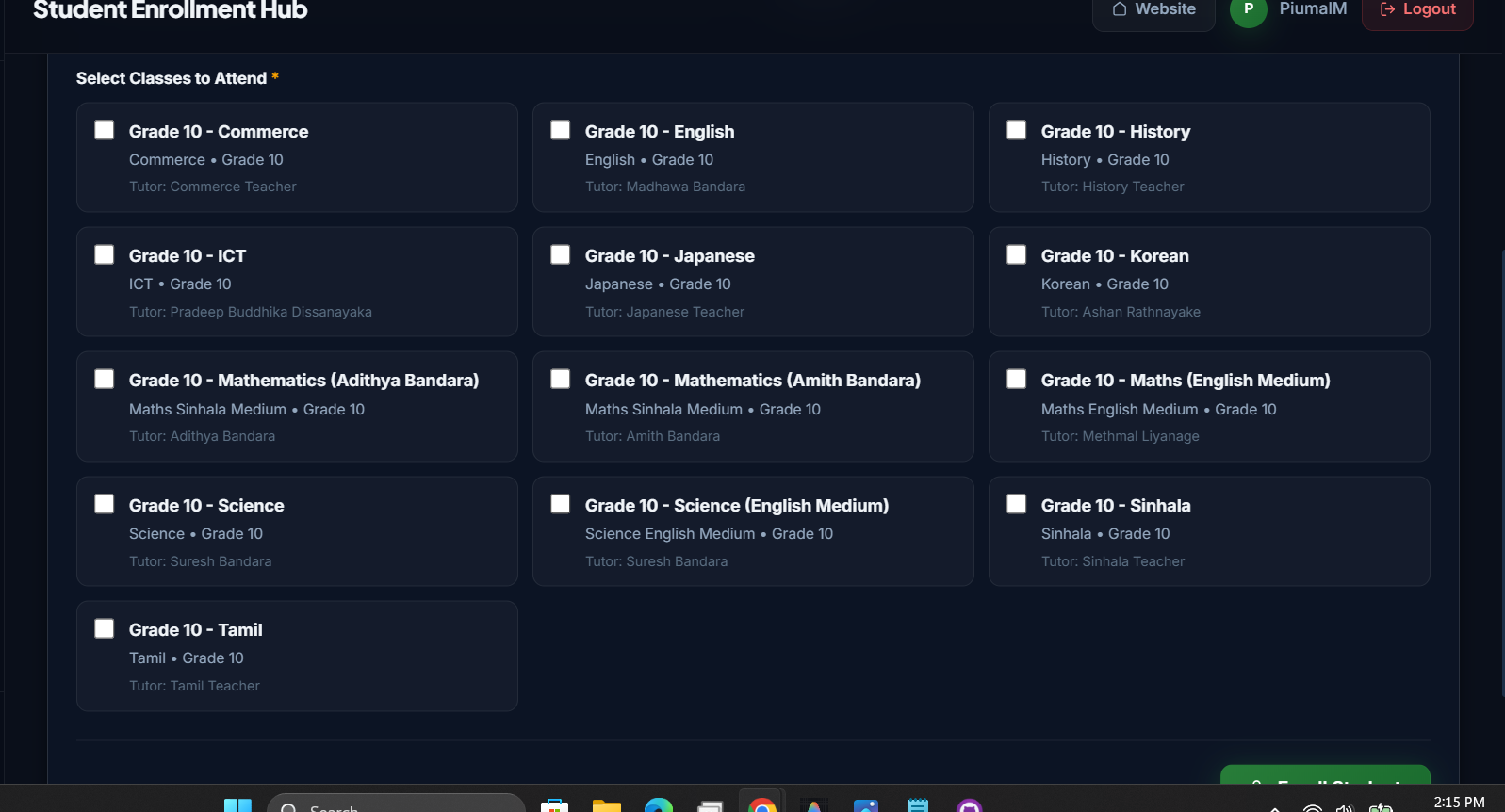 Museum Academy Management System
